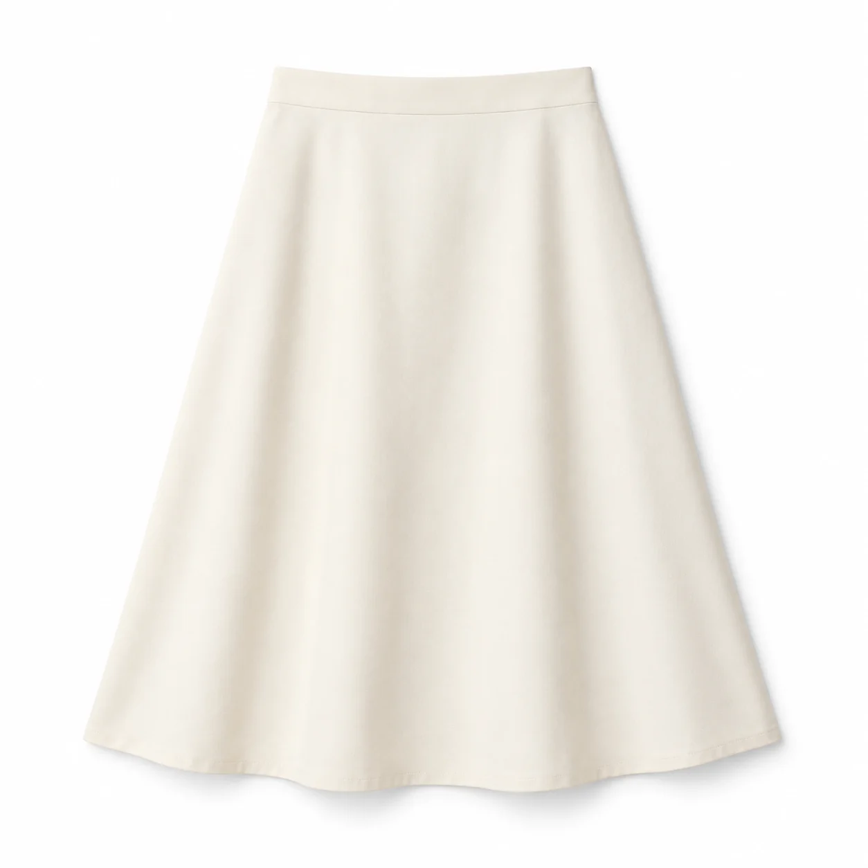 Falda midi marfil
