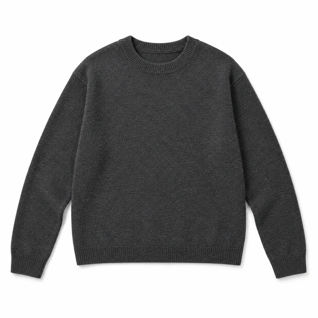 Cuello redondo gris carbón